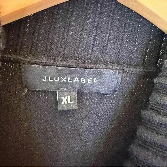 JLUXLABEL Women's XL Black Ribbed Long Sleeve Mock Neck Bodysuit - Picture 13 of 14